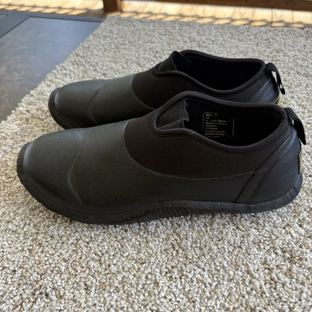 Brazos Work Force garden shoes waterproof black rubber neoprene Men's Size 7